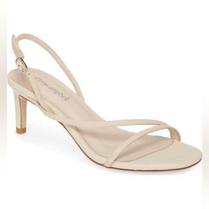 Jeffrey Campbell Sandals kitten heels Beige nude strappy Size 6